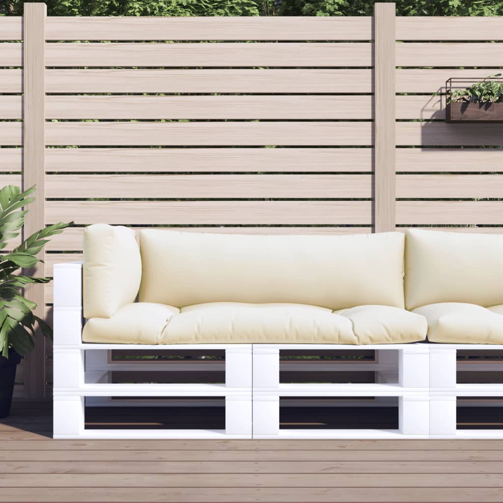 Cuscini per pallet VidaXL 3 pezzi in tessuto color crema