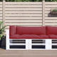 Cuscini per pallet VidaXL 3 pezzi in tessuto rosso vino