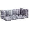 VidaXL cojines palet 3 piezas tela estampado rombos gris