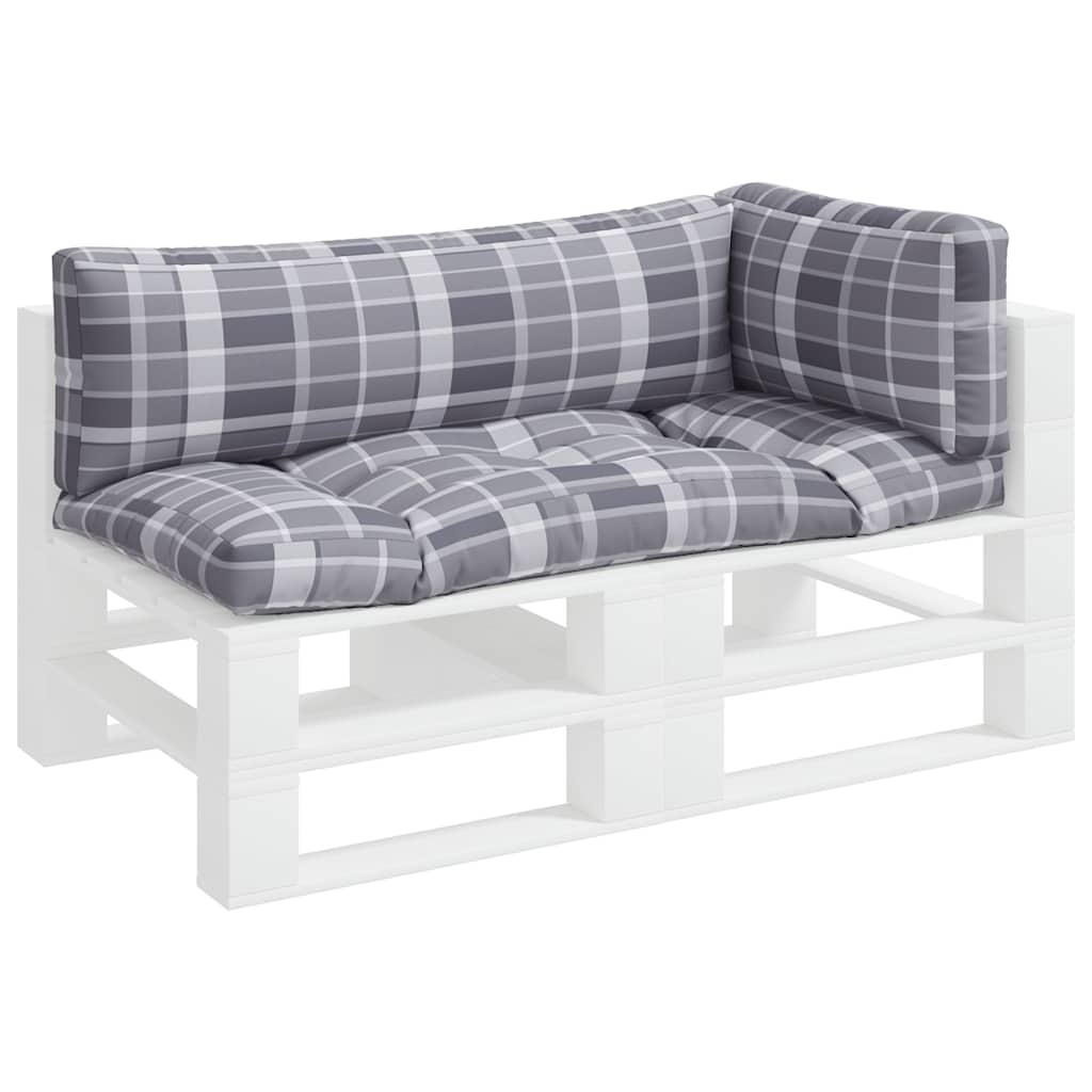 VidaXL cojines palet 3 piezas tela estampado rombos gris