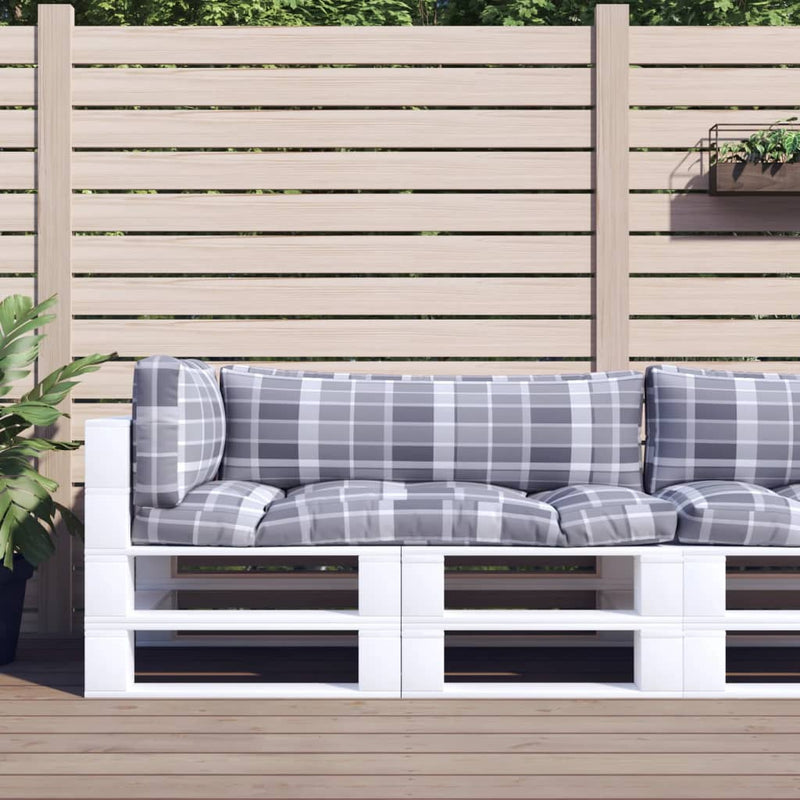 VidaXL cojines palet 3 piezas tela estampado rombos gris