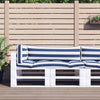 Cuscini da pallet Vidaxl 3 tessuto a strisce a strisce bianche e blu