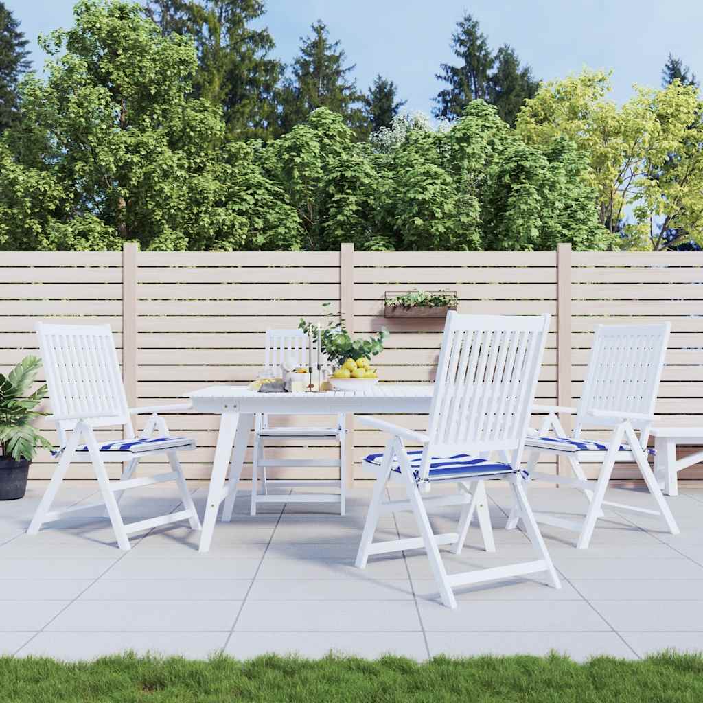 Cuscini da sedia da giardino Vidaxl 4 St Stried 40x40x3 cm tessuto bianco e blu
