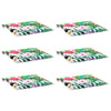 Cojines de silla de jardín Vidaxl 6 PCS 40x40x3 CM Fabric Multi -Colored