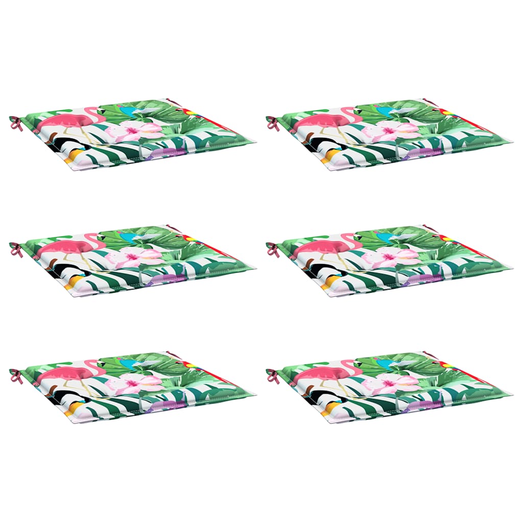 Cojines de silla de jardín Vidaxl 6 PCS 40x40x3 CM Fabric Multi -Colored