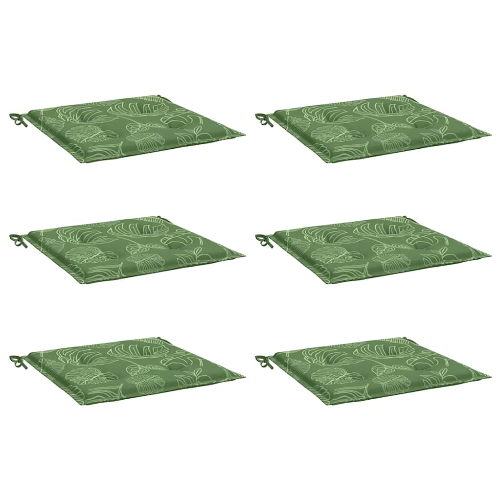 Cuscini da sedia Vidaxl 6 pezzi Modello fogliare 40x40x3 cm tessuto