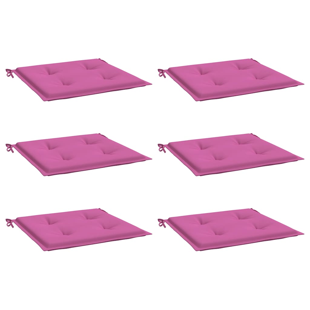 Cuscini da sedia da giardino Vidaxl 6 St 40x40x3 cm tessuto rosa