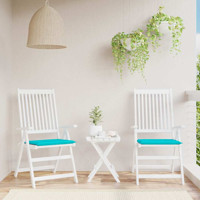 Cojines de silla de jardín Vidaxl 2 st 40x40x3 cm tela turquesa