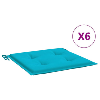 Cojines de silla de jardín Vidaxl 6 PCS 40x40x3 CM Fabric Turquesa