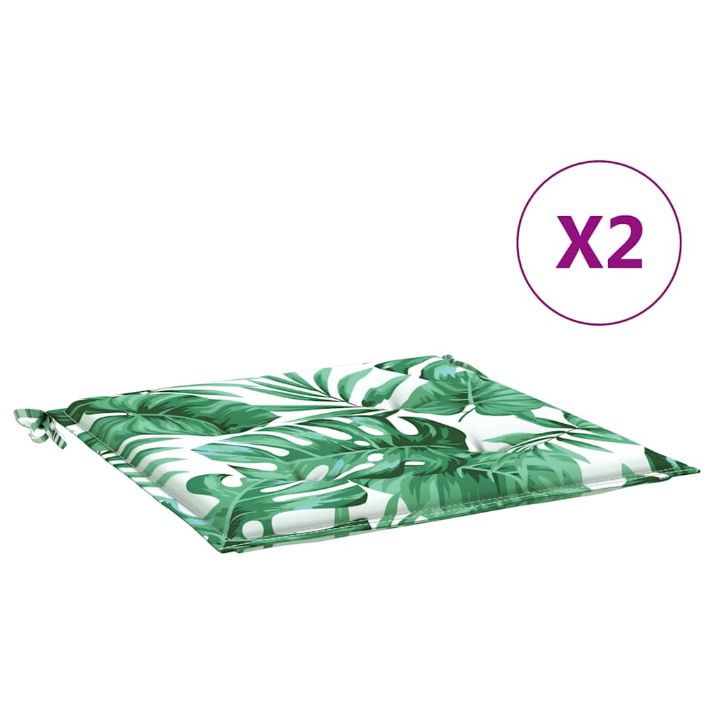 Cuscini da sedia Vidaxl 2 pezzi Modello fogliare 50x50x3 cm tessuto