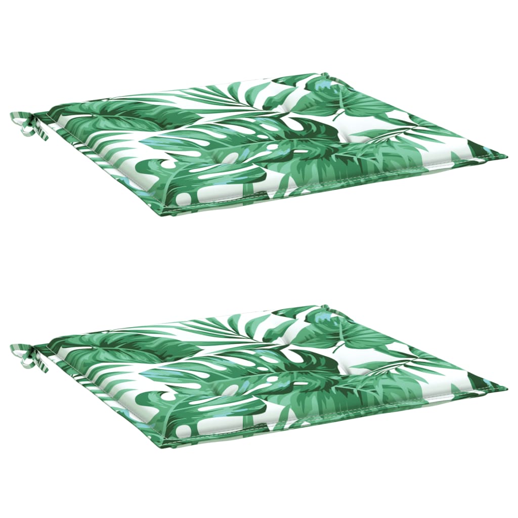 Cojines de silla Vidaxl 2 PCS Patrón de hoja de 50x50x3 CM Fabric
