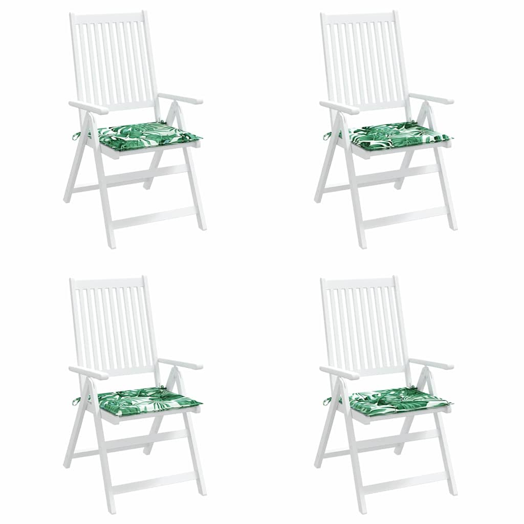 Cuscini per sedia VidaXL 4 pezzi motivo foglie 50 x 50 x 4 cm in tessuto oxford