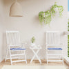 Cojines de silla de jardín Vidaxl 2 st rayado 50x50x3 cm de tela blanca y azul