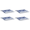 Cuscini da sedia da giardino Vidaxl 4 St Stried 50x50x3 cm tessuto bianco e blu