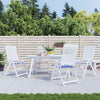 Cuscini da sedia da giardino Vidaxl 4 St Stried 50x50x3 cm tessuto bianco e blu