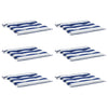 Cojines de silla de jardín Vidaxl 6 st rayado 50x50x3 cm de tela blanca y azul