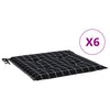 Cojines de silla de jardín de Vidaxl 6 Patrón de Stedcarn 50x50x3 CM tela negra