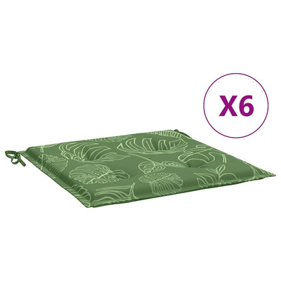 Vidaxl Chair cushions 6 pcs leaf pattern 50x50x3 cm fabric
