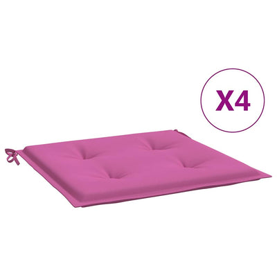 Cojines de silla de jardín Vidaxl 4 st 50x50x3 cm de tela rosa