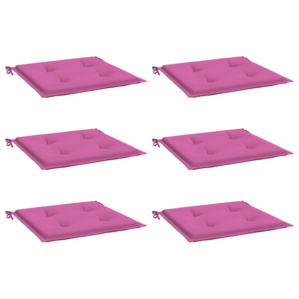 Cuscini da sedia da giardino Vidaxl 6 St 50x50x3 cm tessuto rosa