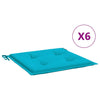 Cuscini da sedia da giardino Vidaxl 6 St 50x50x3 cm tessuto turchese