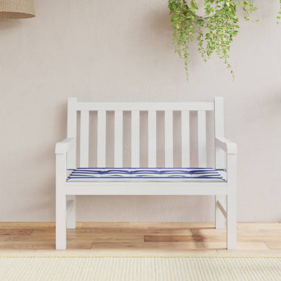 Vidaxl Garden Bench Cushion Rayado 100x50x3 CM Oxford Fabric White and Blue