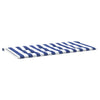 Vidaxl Garden Banch Cushion Striped 120x50x3 cm tessuto Oxford bianco e blu
