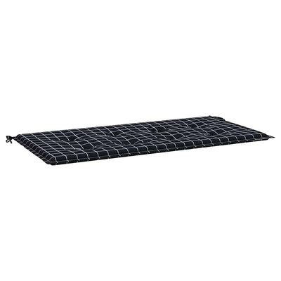 Vidaxl Garden Banch Cushion Checker Pattern 120x50x3 cm Tessuto di Oxford Nero
