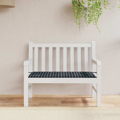 Vidaxl Garden Banch Cushion Checker Pattern 120x50x3 cm Tessuto di Oxford Nero