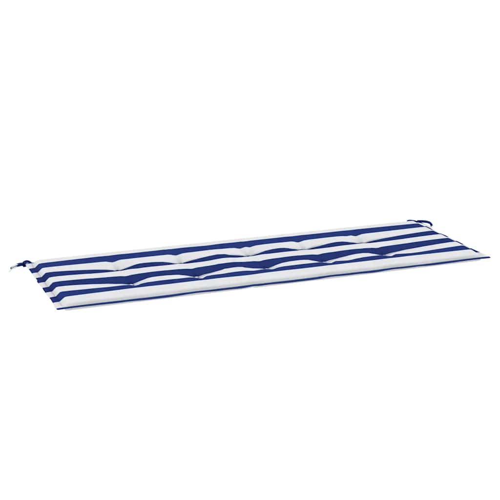 Vidaxl Garden Banch Cushion Striped 150x50x3 cm tessuto Oxford bianco e blu