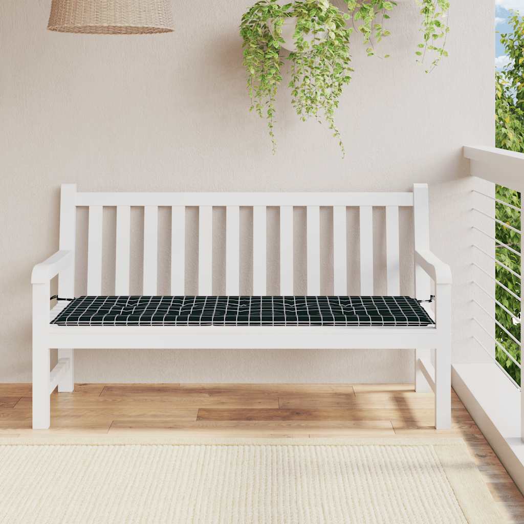 Vidaxl Garden Bench Cushion Diamond Pattern 150x50x3 CM Oxford Fabric Negro