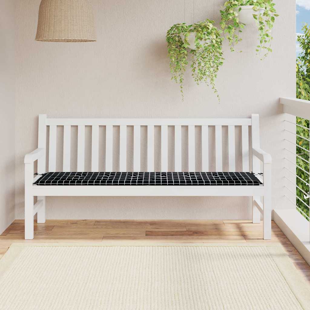 Vidaxx cojín de sofá cuadros diamante negro 150 x 50 x 3 cm tela oxford
