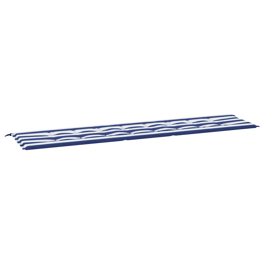 Vidaxl Garden Banch Cushion Striped 200x50x3 cm tessuto bianco e blu