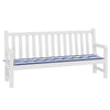 Vidaxl Garden Banch Cushion Striped 200x50x3 cm tessuto bianco e blu