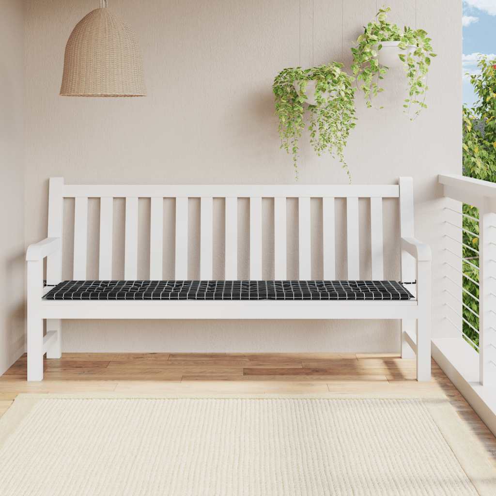 Vidaxl Garden Banch Cushion Diamond Pattern 150x50x3 cm Black