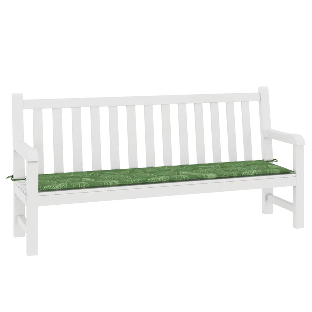 Vidaxl Garden Banch Cushion Leaf Pattern 200x50x3 cm tessuto