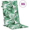 Vidaxl stoelkussens 6 st hoge rug bladpatroon stof
