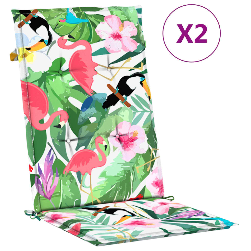 Vidaxl Garden Cushions 2 PCS 120x50x3 cm Fabric multi -colorato