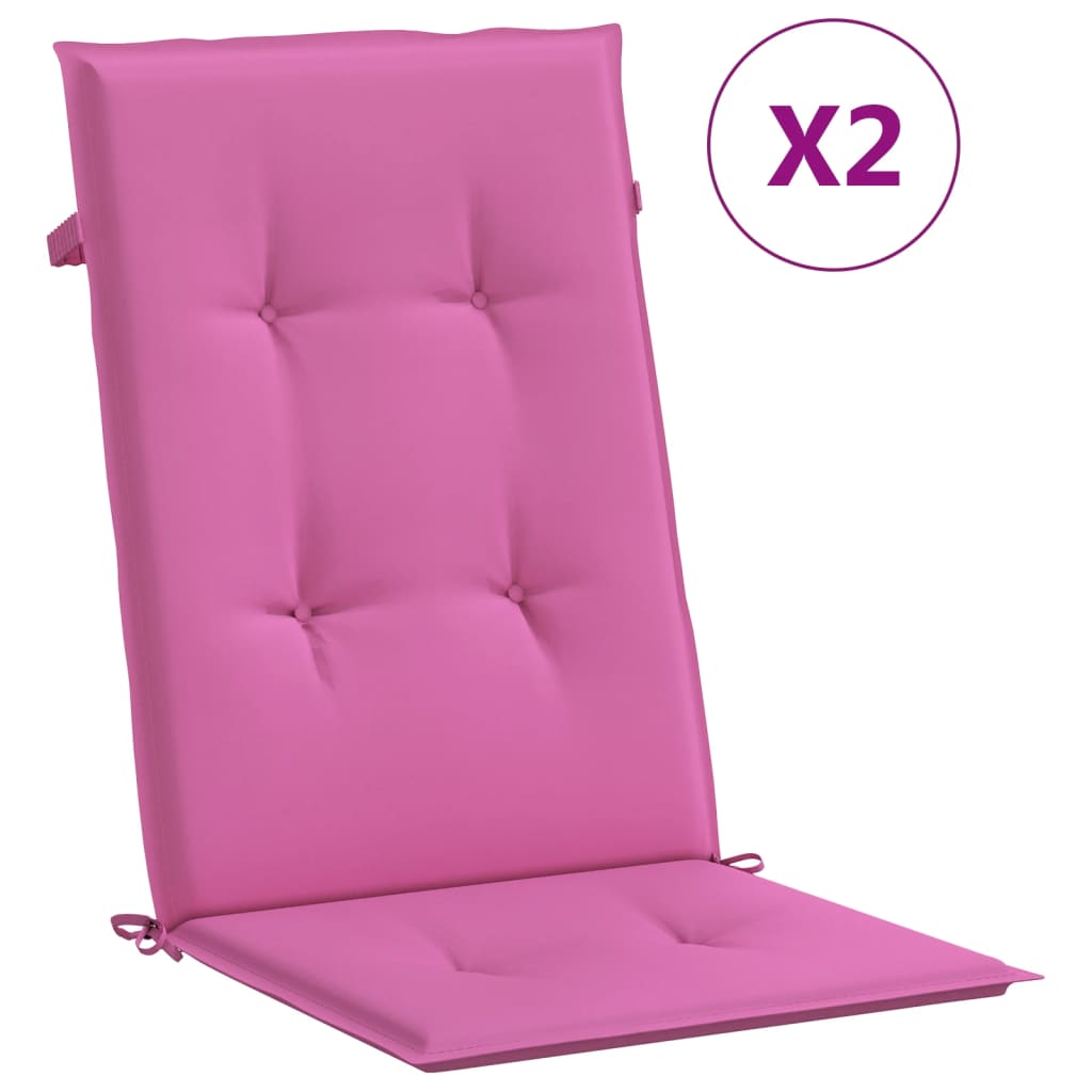 Vidaxl sedia da giardino cuscini Backorst alto 2 St 120x50x3 cm tessuto rosa