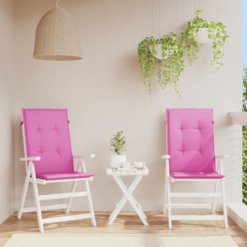 Vidaxl sedia da giardino cuscini Backorst alto 2 St 120x50x3 cm tessuto rosa
