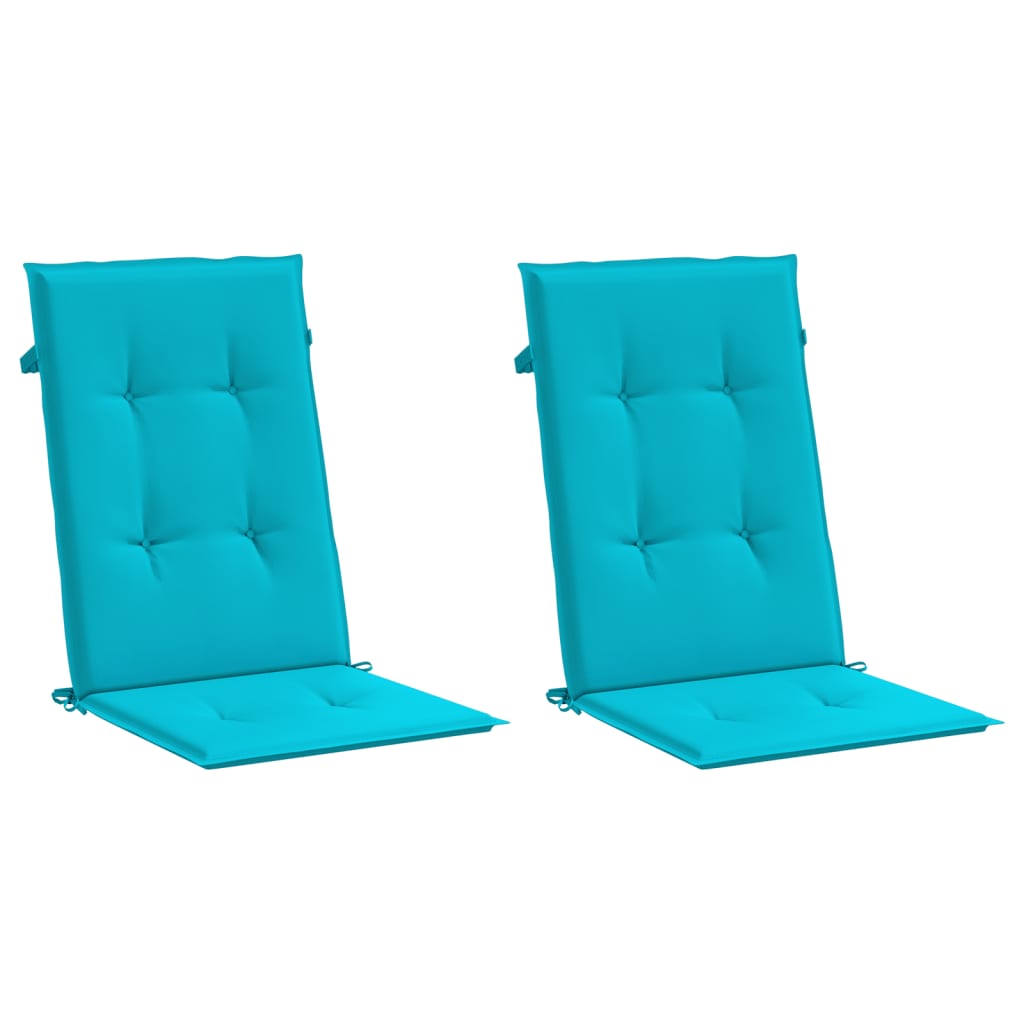 Cojines de silla Vidaxl 2 de tela de espalda de altura turquesa