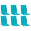 Cuscini Vidaxl cuscinetti Backort alto 6 St tessuto turchese