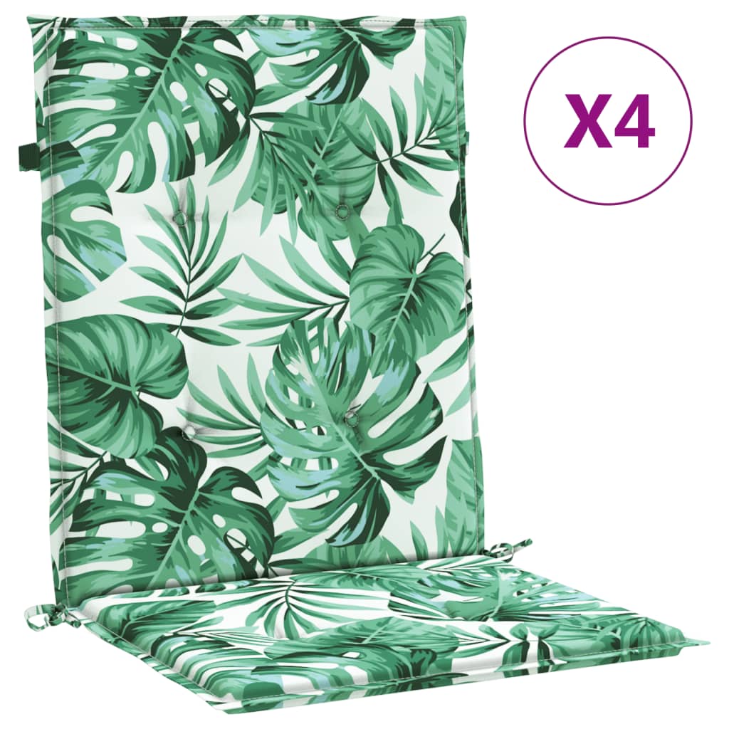 Cojines de silla Vidaxl 4 st Bathet del patrón de hoja de espalda