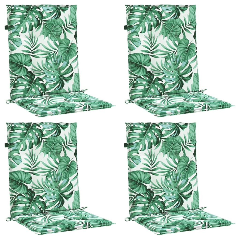 Cojines de silla Vidaxl 4 st Bathet del patrón de hoja de espalda