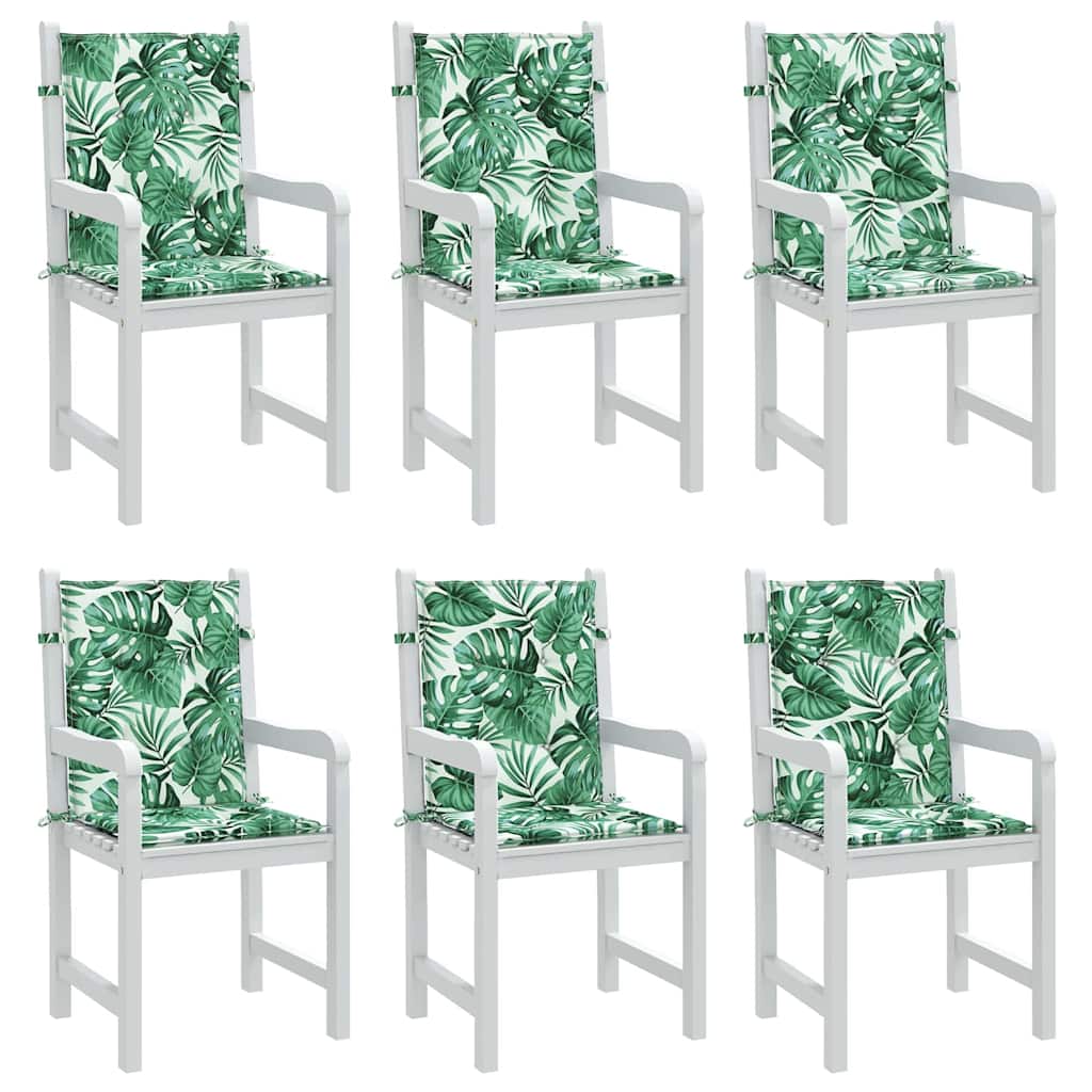 Vidaxx cojines de respaldo hoja 6 piezas estampado de hojas 100 x 50 x 3 cm tela oxford