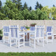 Cuscini per sedia VidaXL 6 pezzi in tessuto a righe con schienale basso bianco e blu