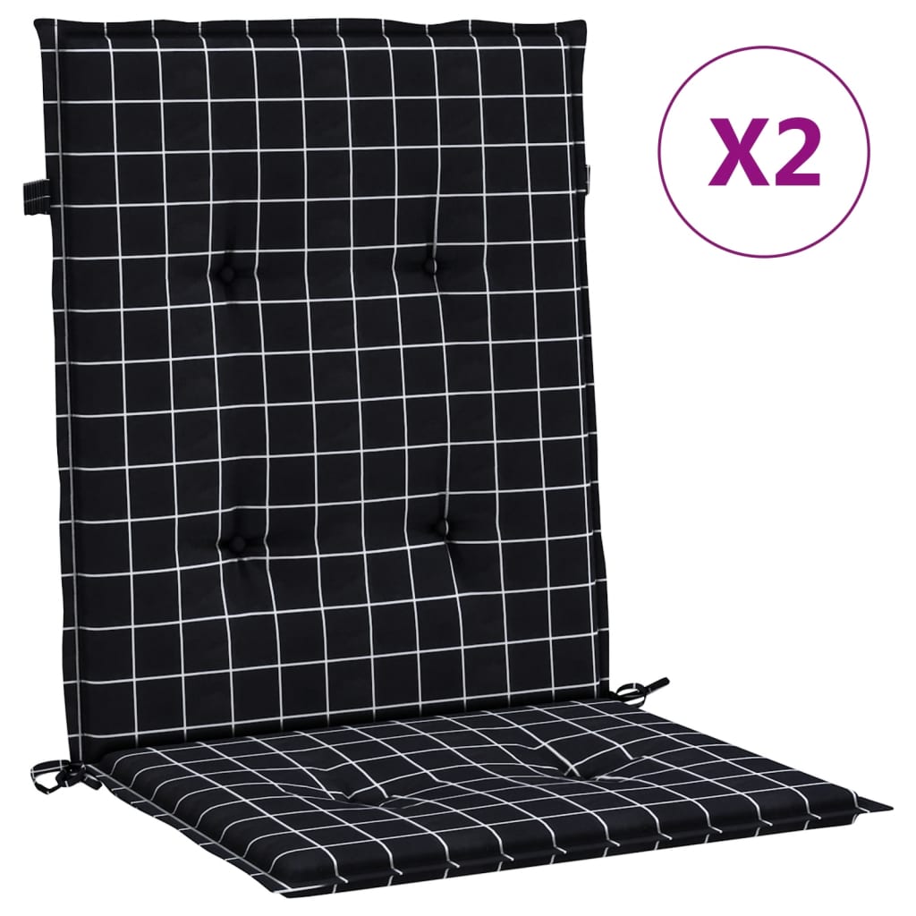 Cuscini da sedia Vidaxl 2 pezzi Modello di finestra posteriore posteriore Nero