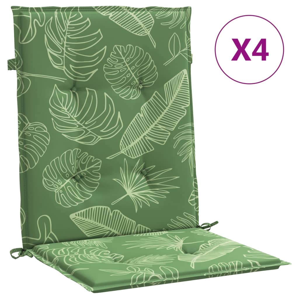 Cojines de silla Vidaxl 4 st Bathet del patrón de hoja de espalda