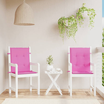 Cojines de silla de Vidaxl 2 pcs rosa de polvo baja de espalda