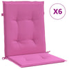 Cojines de silla Vidaxl 6 pcs rosa de polvo de espalda baja